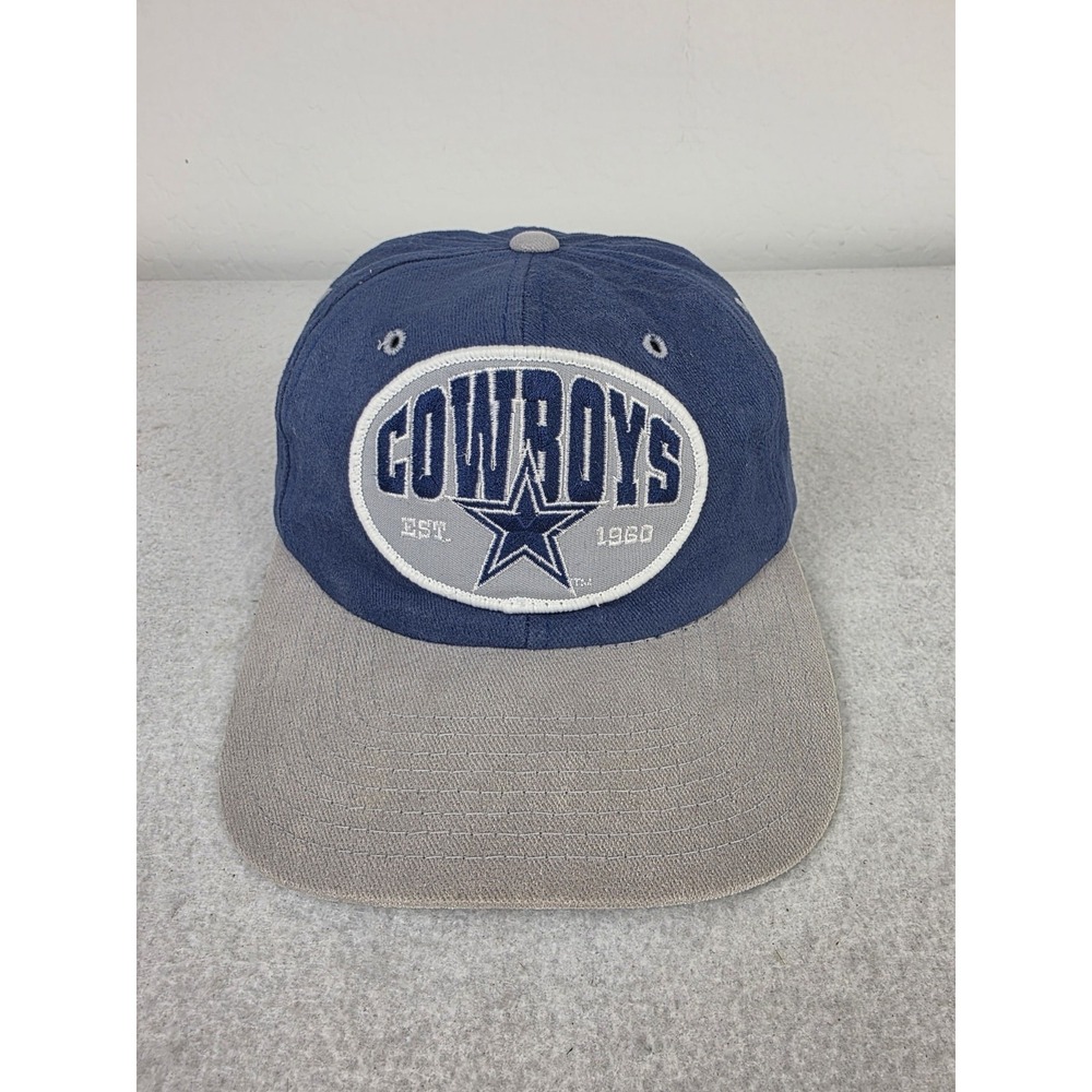 Vintage Dallas Cowboys Nutmeg Snapback Hat Blue Silver Patch Cap